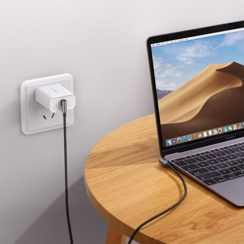 Kabel przewód kątowy podwójny 2x USB-C PD QC 60W 3A 2m czarny Kabel przewód kątowy podwójny 2x USB-C PD QC 60W 3A 2m czarny