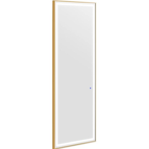 Konsola konsoleta fryzjerska lustro z oświetleniem LED prostokątne 180 x 70 cm - złote Konsola konsoleta fryzjerska lustro z oświetleniem LED prostokątne 180 x 70 cm - złote