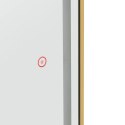 Konsola konsoleta fryzjerska lustro z oświetleniem LED prostokątne 180 x 70 cm - złote