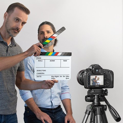 Profesjonalny statyw do smartfonów i aparatów fotograficznych 175 cm czarno-szary Profesjonalny statyw do smartfonów i aparatów fotograficznych 175 cm czarno-szary