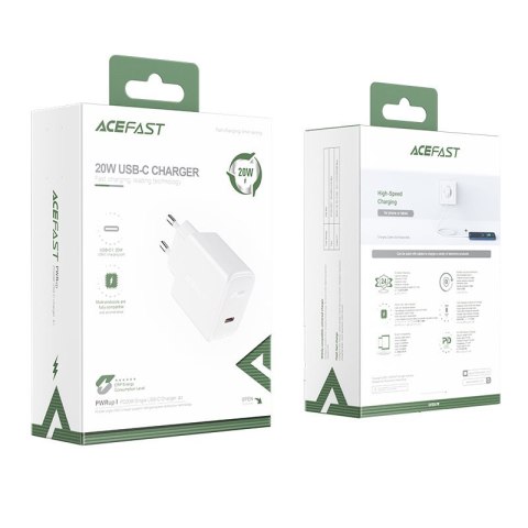 Szybka ładowarka sieciowa USB-C 20W Power Delivery biały Szybka ładowarka sieciowa USB-C 20W Power Delivery biały