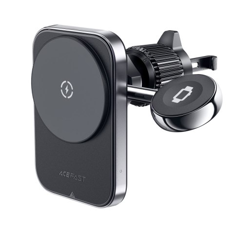 2w1 Uchwyt samochodowy z ładowarką indukcyjną do telefonu i smartwatcha MagSafe Qi czarny 2w1 Uchwyt samochodowy z ładowarką indukcyjną do telefonu i smartwatcha MagSafe Qi czarny