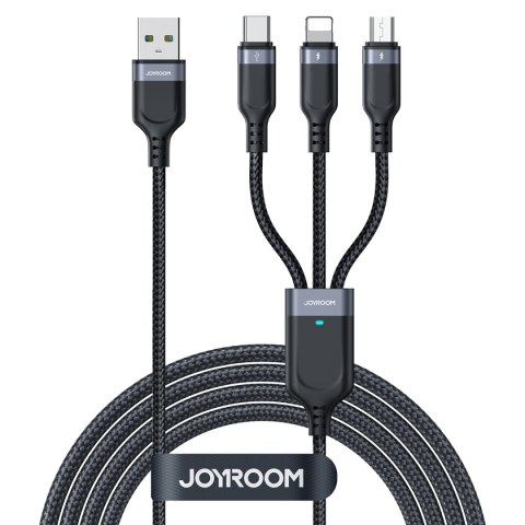 3w1 Kabel przewód USB-A - iPhone Lightning USB-C microUSB Multi-Use 1.2m czarny 3w1 Kabel przewód USB-A - iPhone Lightning USB-C microUSB Multi-Use 1.2m czarny
