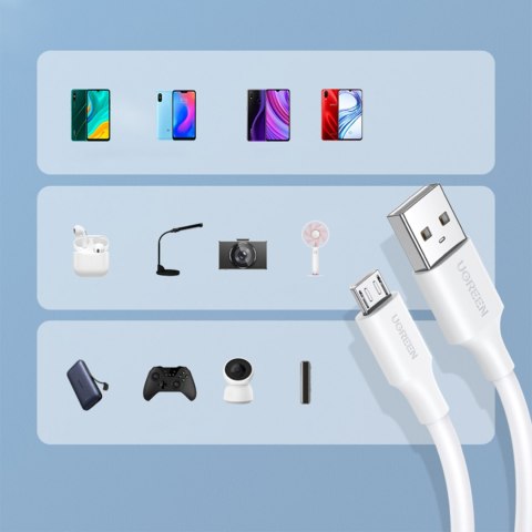 Kabel przewód PVC USB0-A - microUSB 480 Mb/s 0.5m biały Kabel przewód PVC USB0-A - microUSB 480 Mb/s 0.5m biały