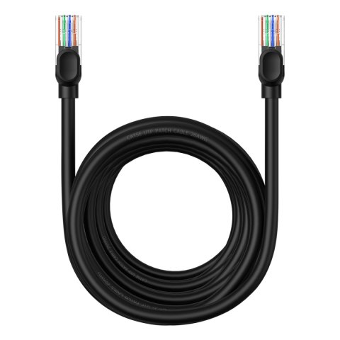Kabel przewód sieciowy Ethernet Cat 5 RJ-45 1000Mb/s skrętka 8m czarny Kabel przewód sieciowy Ethernet Cat 5 RJ-45 1000Mb/s skrętka 8m czarny