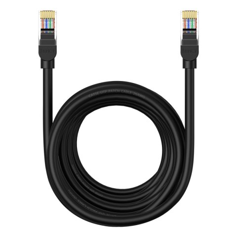 Kabel przewód sieciowy Ethernet Cat 5 RJ-45 1000Mb/s skrętka 8m czarny Kabel przewód sieciowy Ethernet Cat 5 RJ-45 1000Mb/s skrętka 8m czarny