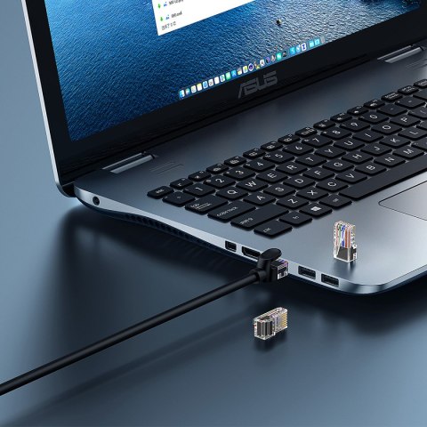 Kabel przewód sieciowy Ethernet Cat 5 RJ-45 1000Mb/s skrętka 8m czarny Kabel przewód sieciowy Ethernet Cat 5 RJ-45 1000Mb/s skrętka 8m czarny