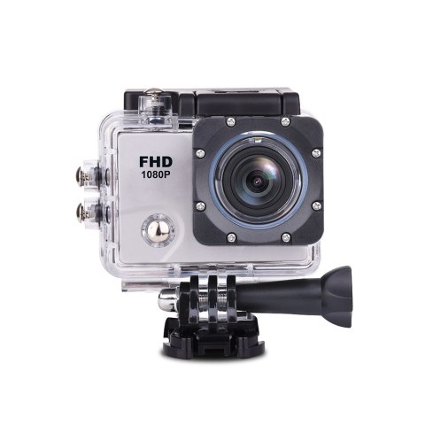 Kamera sportowa 1080P Full HD Wi-Fi 12Mpx wodoodporna szerokokątna + akcesoria biała Kamera sportowa 1080P Full HD Wi-Fi 12Mpx wodoodporna szerokokątna + akcesoria biała