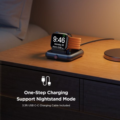 Ładowarka bezprzewodowa do smartwatcha Apple Watch USB-C czarna Ładowarka bezprzewodowa do smartwatcha Apple Watch USB-C czarna