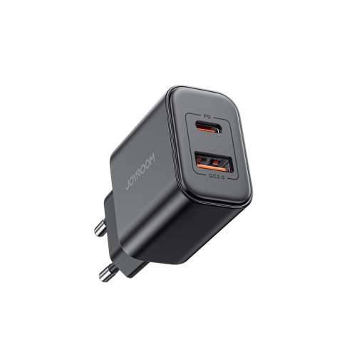 Ładowarka sieciowa USB-A USB-C PD 20W + kabel USB-C JR-TCF05 czarna Ładowarka sieciowa USB-A USB-C PD 20W + kabel USB-C JR-TCF05 czarna