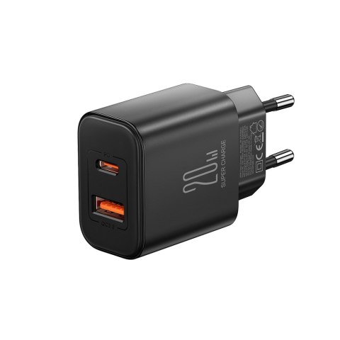 Ładowarka sieciowa USB-A USB-C PD 20W + kabel USB-C JR-TCF05 czarna Ładowarka sieciowa USB-A USB-C PD 20W + kabel USB-C JR-TCF05 czarna
