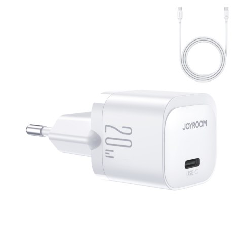 Ładowarka sieciowa USB-C PD 20W + kabel USB-C JR-TCF02 biała Ładowarka sieciowa USB-C PD 20W + kabel USB-C JR-TCF02 biała
