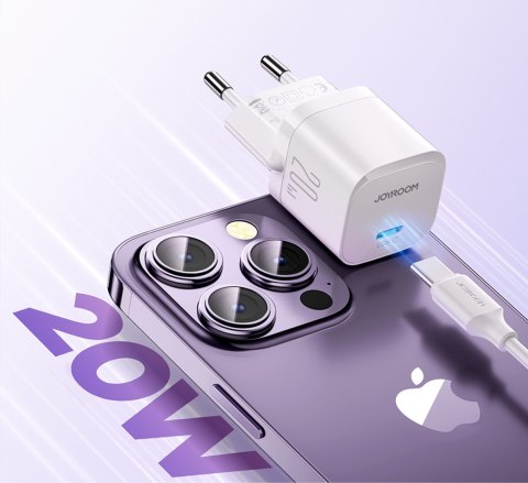 Ładowarka sieciowa USB-C PD 20W + kabel USB-C JR-TCF02 biała Ładowarka sieciowa USB-C PD 20W + kabel USB-C JR-TCF02 biała