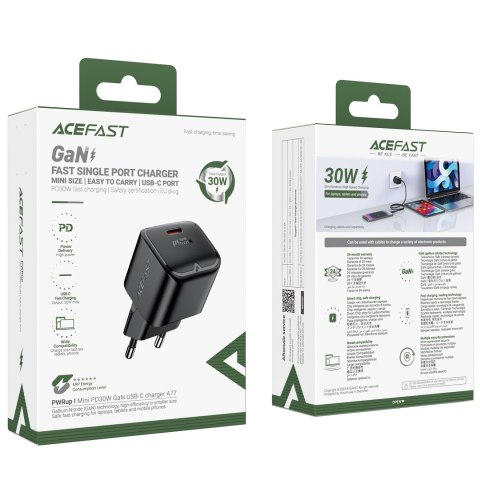 Mini Ładowarka sieciowa GaN PD 30W USB-C czarna Mini Ładowarka sieciowa GaN PD 30W USB-C czarna