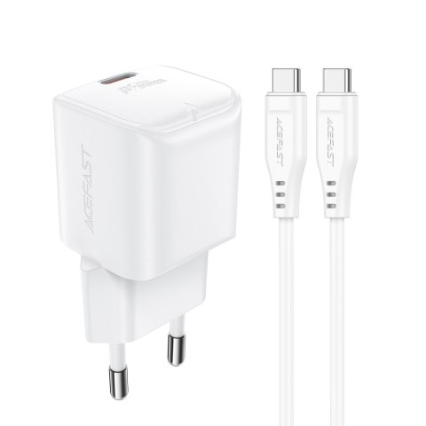 Mini Ładowarka sieciowa PD 30W GaN + kabel USB-C biała Mini Ładowarka sieciowa PD 30W GaN + kabel USB-C biała