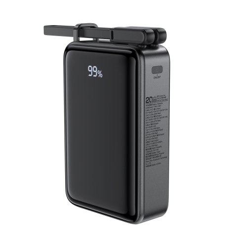Powerbank 20000mAh M4 PD 67W z wbudowanym kablem USB-C czarny Powerbank 20000mAh M4 PD 67W z wbudowanym kablem USB-C czarny