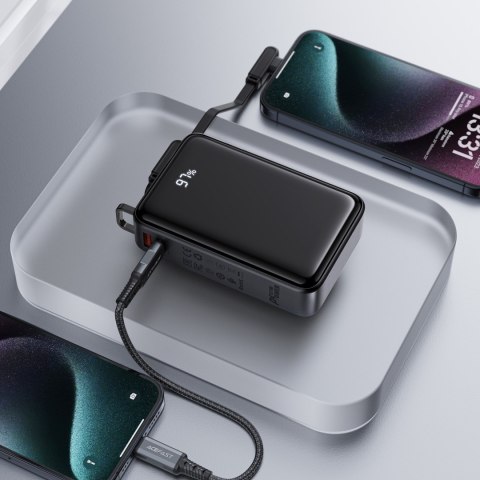Powerbank 20000mAh M4 PD 67W z wbudowanym kablem USB-C czarny Powerbank 20000mAh M4 PD 67W z wbudowanym kablem USB-C czarny