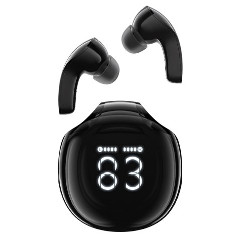 Słuchawki bezprzewodowe T9 Bluetooth 5.3 douszne USB-C czarne Słuchawki bezprzewodowe T9 Bluetooth 5.3 douszne USB-C czarne