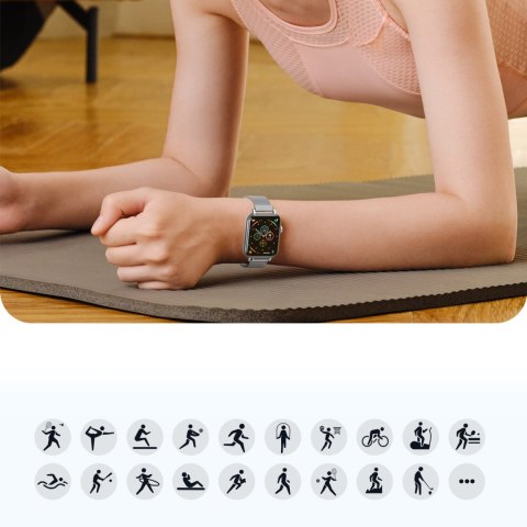 Smartwatch obraz w jakości HD z funkcją odbierania połączeń JR-FT5 IP68 srebrny Smartwatch obraz w jakości HD z funkcją odbierania połączeń JR-FT5 IP68 srebrny