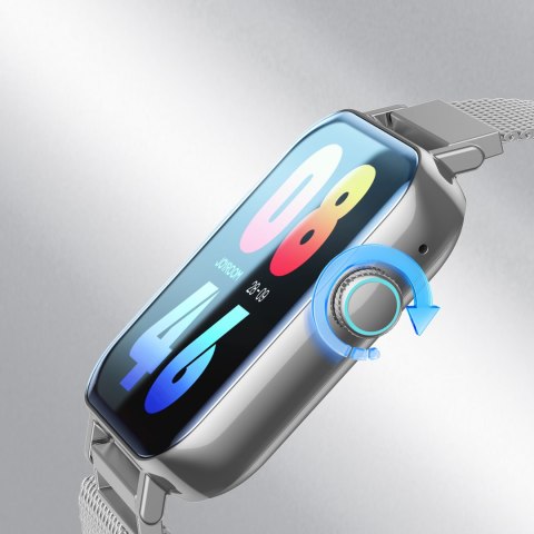 Smartwatch obraz w jakości HD z funkcją odbierania połączeń JR-FT5 IP68 srebrny Smartwatch obraz w jakości HD z funkcją odbierania połączeń JR-FT5 IP68 srebrny