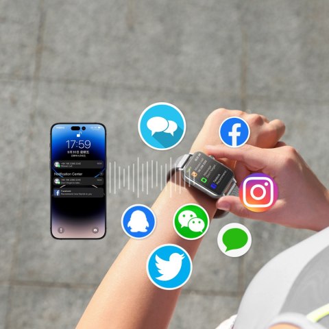 Smartwatch obraz w jakości HD z funkcją odbierania połączeń JR-FT5 IP68 srebrny Smartwatch obraz w jakości HD z funkcją odbierania połączeń JR-FT5 IP68 srebrny