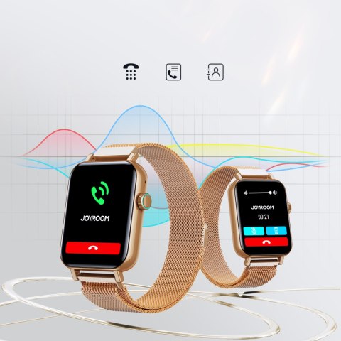 Smartwatch obraz w jakości HD z funkcją odbierania połączeń JR-FT5 IP68 złoty Smartwatch obraz w jakości HD z funkcją odbierania połączeń JR-FT5 IP68 złoty