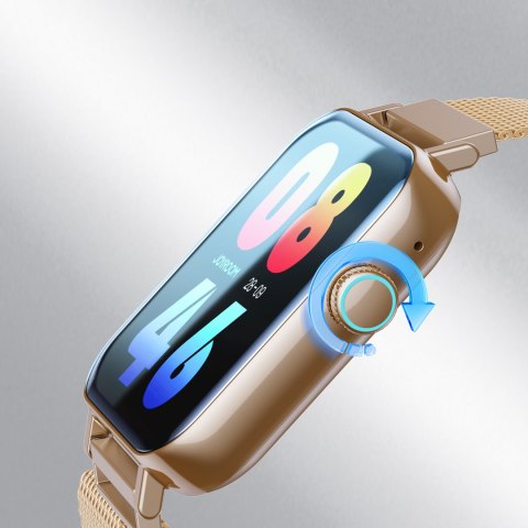 Smartwatch obraz w jakości HD z funkcją odbierania połączeń JR-FT5 IP68 złoty Smartwatch obraz w jakości HD z funkcją odbierania połączeń JR-FT5 IP68 złoty