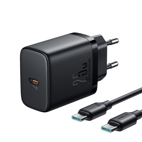 Szybka mała ładowarka sieciowa USB-C 25W + kabel USB-C 1m czarna Szybka mała ładowarka sieciowa USB-C 25W + kabel USB-C 1m czarna