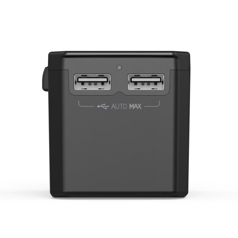 Uniwersalna ładowarka podróżna 2x USB-C 2x USB-A PD 45W wtyczki USA EU UK AU czarna Uniwersalna ładowarka podróżna 2x USB-C 2x USB-A PD 45W wtyczki USA EU UK AU czarna