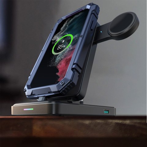 4w1 Stacja ładująca do Samsung Galaxy Buds Watch USB-C składana czarna 4w1 Stacja ładująca do Samsung Galaxy Buds Watch USB-C składana czarna