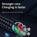 Kabel przewód USB-A - microUSB 3A wskaźnik ładowania 2m czarny