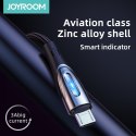 Kabel przewód USB-A - microUSB 3A wskaźnik ładowania 2m czarny