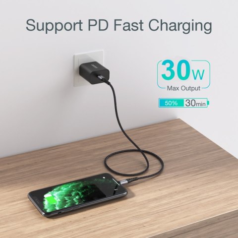 Kabel przewód do iPhone USB-C - Lightning 480Mb/s 3A 1.2m - czarny Kabel przewód do iPhone USB-C - Lightning 480Mb/s 3A 1.2m - czarny
