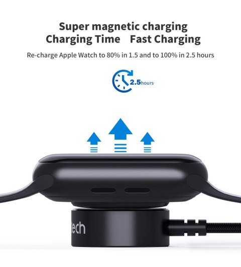 Ładowarka indukcyjna 5W do Apple Watch + kabel USB-C czarna Ładowarka indukcyjna 5W do Apple Watch + kabel USB-C czarna