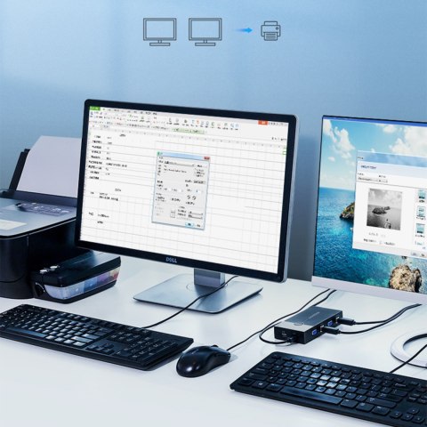 Przełącznik switch KVM 30357 dwa komputery jedna klawiatura mysz i monitor czarny Przełącznik switch KVM 30357 dwa komputery jedna klawiatura mysz i monitor czarny