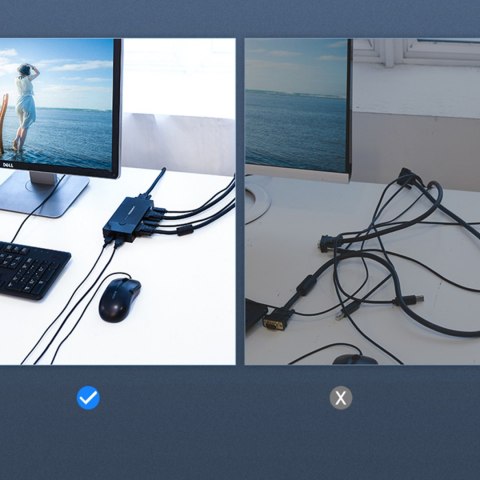 Przełącznik switch KVM 30357 dwa komputery jedna klawiatura mysz i monitor czarny Przełącznik switch KVM 30357 dwa komputery jedna klawiatura mysz i monitor czarny