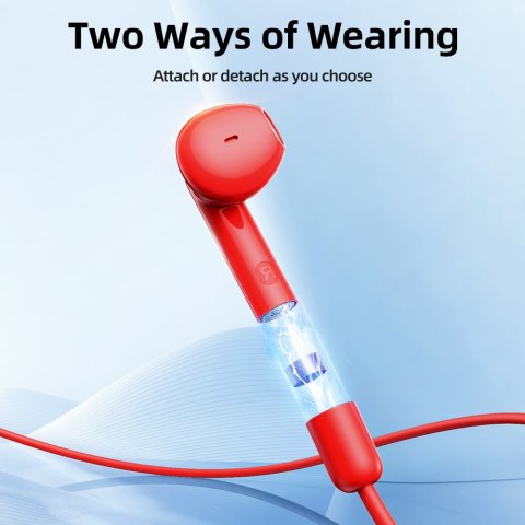 Sportowe słuchawki bezprzewodowe Bluetooth 5.3 typu NeckBand czerwone Sportowe słuchawki bezprzewodowe Bluetooth 5.3 typu NeckBand czerwone