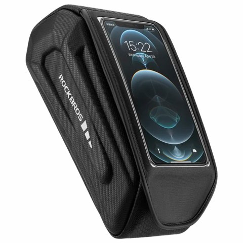 Torba rowerowa na ramę z pokrowcem na telefon wodoodporna czarna Torba rowerowa na ramę z pokrowcem na telefon wodoodporna czarna
