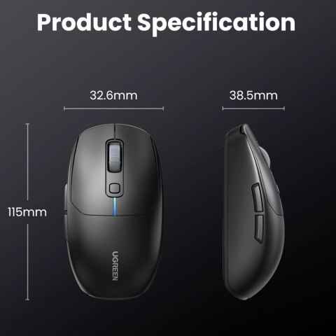 Mysz komputerowa bezprzewodowa Bluetooth 5.0 USB 2.4GHz - czarna Mysz komputerowa bezprzewodowa Bluetooth 5.0 USB 2.4GHz - czarna
