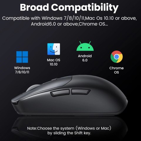 Mysz komputerowa bezprzewodowa Bluetooth 5.0 USB 2.4GHz - czarna Mysz komputerowa bezprzewodowa Bluetooth 5.0 USB 2.4GHz - czarna