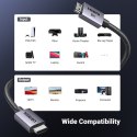Kabel przewód HDMI 2.1 8K certyfikowany Ultra High Speed 1m szary