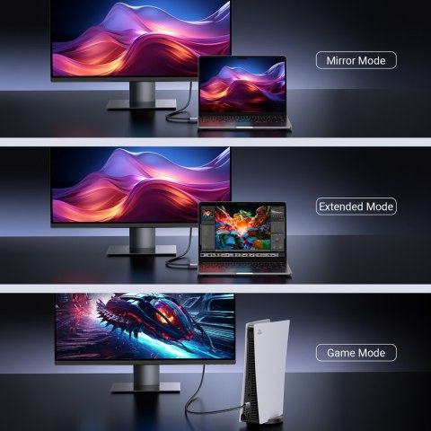 Kabel przewód HDMI 2.1 8K certyfikowany Ultra High Speed 1m szary Kabel przewód HDMI 2.1 8K certyfikowany Ultra High Speed 1m szary