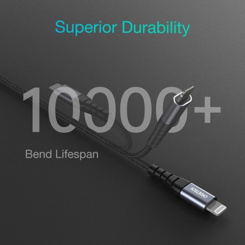Kabel przewód do iPhone MFi USB-C - Lightning 480Mb/s 3A 2m czarny Kabel przewód do iPhone MFi USB-C - Lightning 480Mb/s 3A 2m czarny