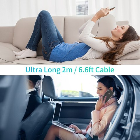 Kabel przewód do iPhone MFi USB-C - Lightning 480Mb/s 3A 2m czarny Kabel przewód do iPhone MFi USB-C - Lightning 480Mb/s 3A 2m czarny