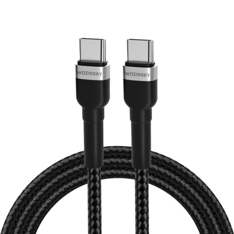 Kabel przewód w oplocie USB-C - USB-C PD 65W 1m czarny Kabel przewód w oplocie USB-C - USB-C PD 65W 1m czarny