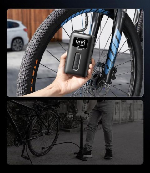 Kompresor powietrza 150PSI 10bar z akumulatorem i latarką LED czarny Kompresor powietrza 150PSI 10bar z akumulatorem i latarką LED czarny