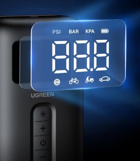 Kompresor powietrza 150PSI 10bar z akumulatorem i latarką LED czarny Kompresor powietrza 150PSI 10bar z akumulatorem i latarką LED czarny