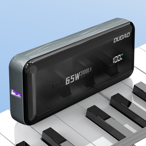 Powerbank 20000mAh 65W 1x USB-C 2x USB-A z wyświetlaczem czarny Powerbank 20000mAh 65W 1x USB-C 2x USB-A z wyświetlaczem czarny
