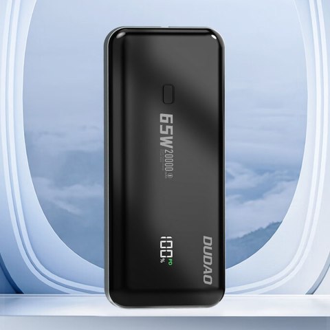 Powerbank 20000mAh 65W 1x USB-C 2x USB-A z wyświetlaczem czarny Powerbank 20000mAh 65W 1x USB-C 2x USB-A z wyświetlaczem czarny