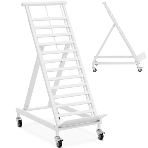Stojak sklepowy na skrzynki z warzywami owocami 53 x 107 x 165 cm - biały Stojak sklepowy na skrzynki z warzywami owocami 53 x 107 x 165 cm - biały